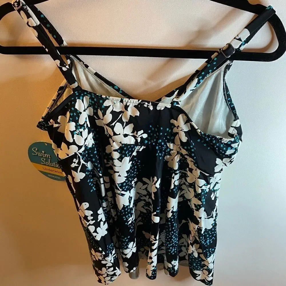Swim solutions Floral print underwire tankini top - Picture 5 of 7